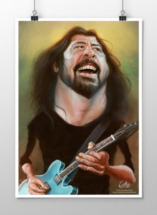 Dave Grohl caricature print