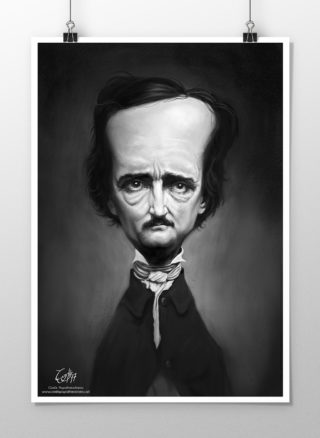 Edgar Allan Poe caricature print