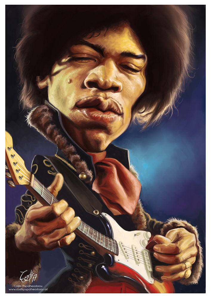 Jimi Hendrix caricature